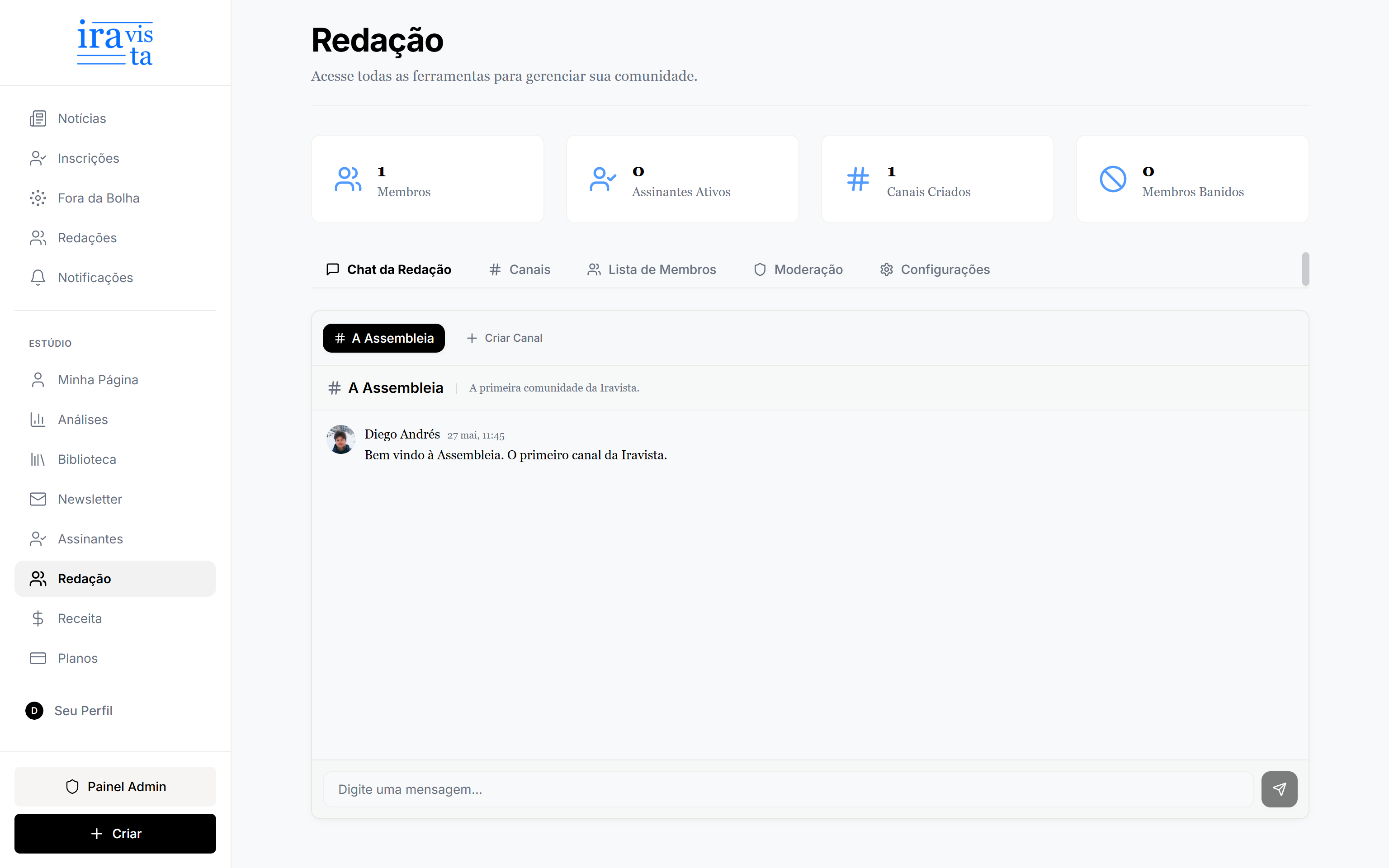 Chat da Redação na Iravista