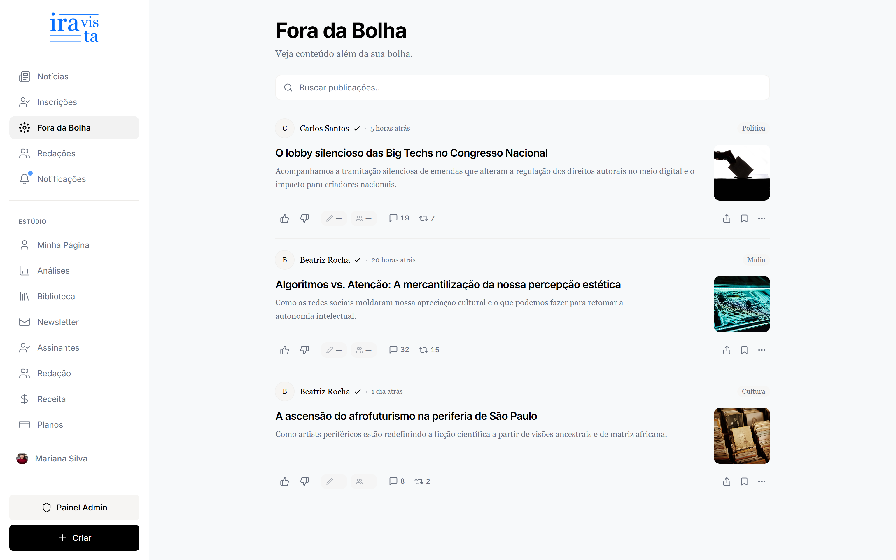 Fora da Bolha Feed